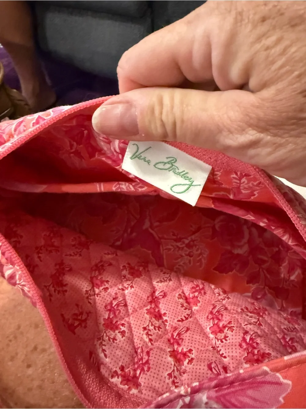 Vera Bradley Pink Floral Quilted Shoulder Bag - Picture 6 of 7